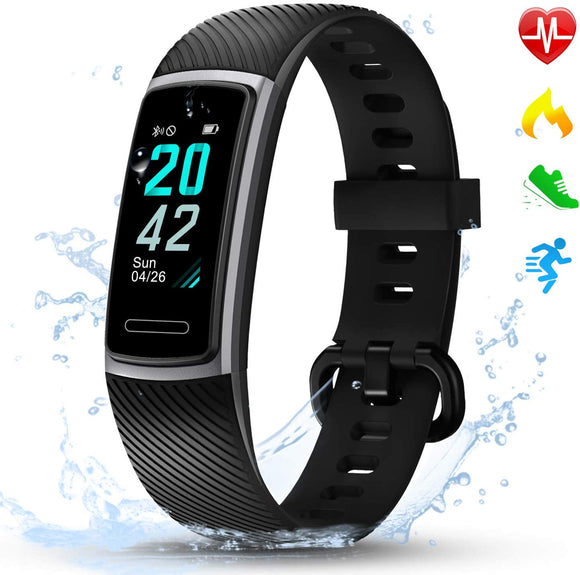 Color Screen IP68 Waterproof Fitness Trackers with Heart Rate Monitor Waterproof, Calorie Counter Pedometer Activity Tracker Watch Step Counter Sleep Monitor,  for  across generation